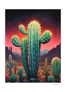 Neon Cactus Glowing Landscape (1)