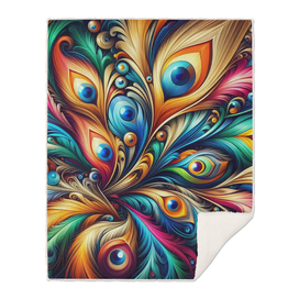 Colorful Peacock Feathers, Abstract