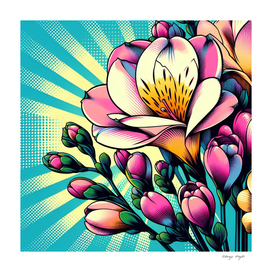 Freesia flower, Pop Art