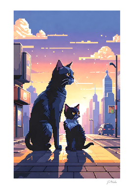 Pixel Art - City Cats
