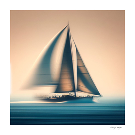 Abstract, A Sailing boat
