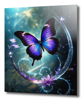 Blue and purple magical butterflies