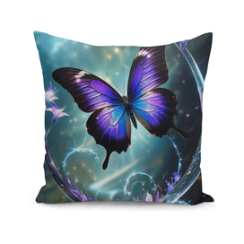 Blue and purple magical butterflies