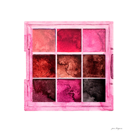 Square pink eye shadow side view