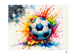 Soccer ball in watercolor