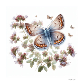 A vintage butterfly drawing