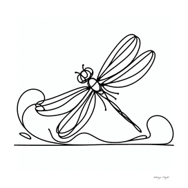 Dragonfly, One line, Picasso style