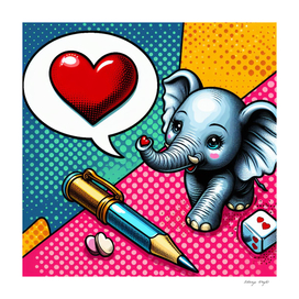 Tiny Elephant, a Heart, Pop art