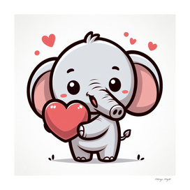 Baby elephant, Valentine's Day