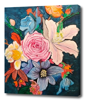 Flowers painting on canvas original.