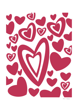 Red Hearts Pattern #1 #love #decor #art