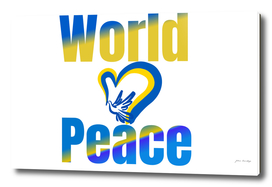 A symbol of peace. Peace to the world inscription