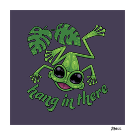 Hang In There Happy Green Tree Frog