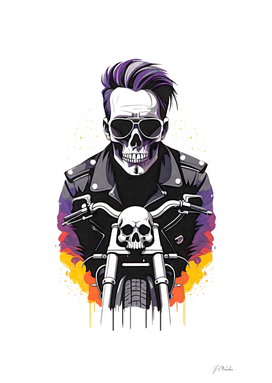 Abstract Skeleton Biker