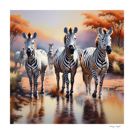 Herd of zebras