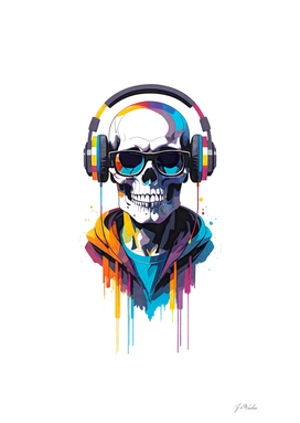 Abstract Music Skull portrait