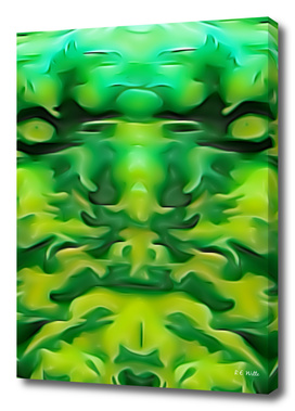 Green Demon Face