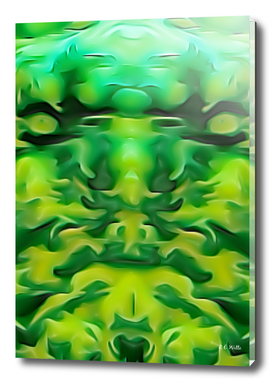 Green Demon Face