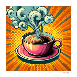 Steaming Cup of Coffee, Pop Art