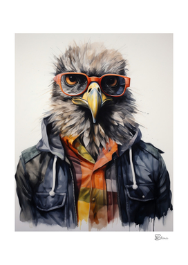Avian Elegance: The Hipster Hawk