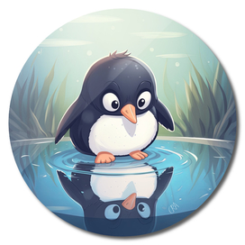 Penguin at the pond