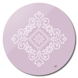 Pink square mandala with flowers