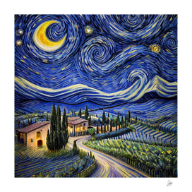 Tuscany - Vincent Van Gogh Style