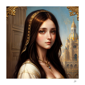 Girl Painting in Leonardo da Vinci style