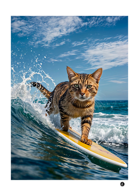 Cat surfing funny
