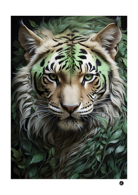 Lion blue and green