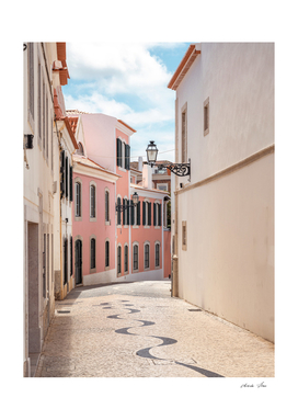 Pastel houses in Cascais Portugal - travel photography