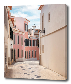 Pastel houses in Cascais Portugal - travel photography