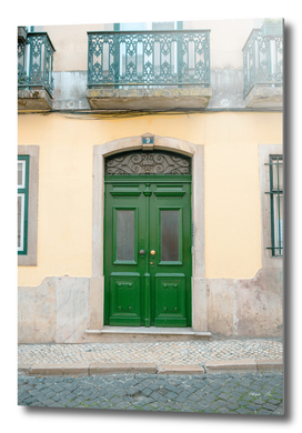 The green door nr. 9 in Lisbon, Portugal