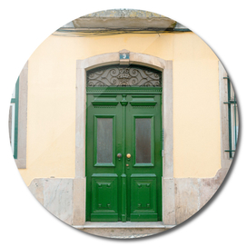 The green door nr. 9 in Lisbon, Portugal