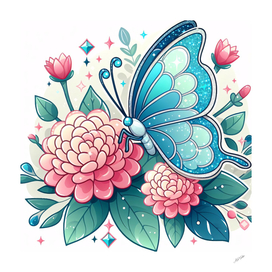 Blue Butterfly on a Flower
