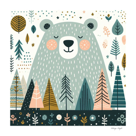 Scandinavian style, Bear trail with forest