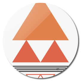 Bauhaus orange triangles retro composition