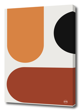 Bauhaus red orange retro shapes