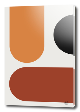 Bauhaus red orange retro shapes