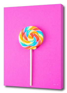 Popart cottoncandy lollipop - rainbow, pink food photography