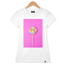 Popart cottoncandy lollipop - rainbow, pink food photography