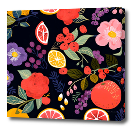 chic fruits and florals in vibrant color