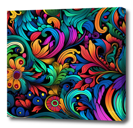 Abstract psychedelic vibrant colors pattern