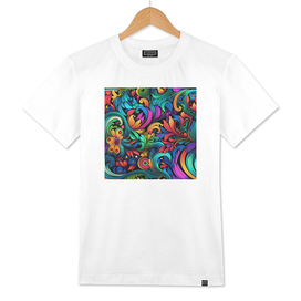 Abstract psychedelic vibrant colors pattern