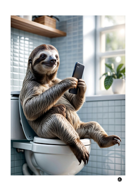 Sloth on toilet funny