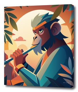 Monkey with Flute