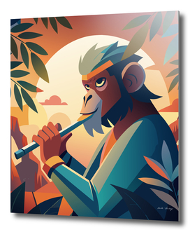 Monkey with Flute