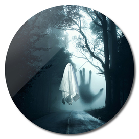 Ghost Halloween In The Dark Road