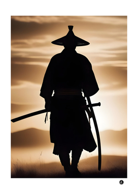 Silhouette ninja samurai