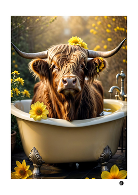 Cow yellow and flower